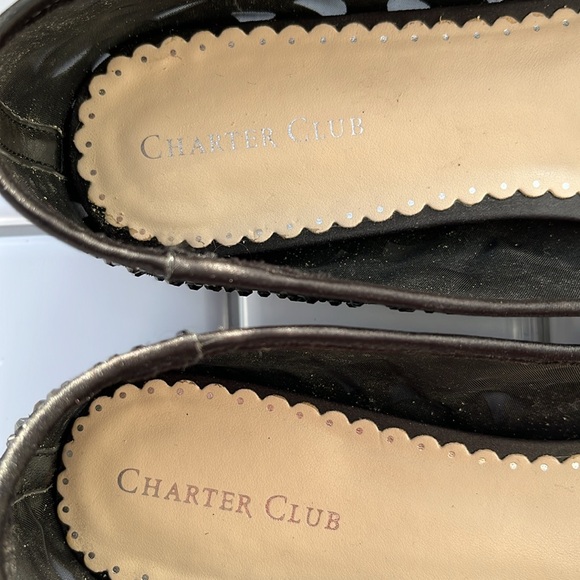 CHARTER CLUB Womens Tonina Black Pointed Toe Slip On Flats Sz 9M nwot - Picture 3 of 16